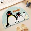 Cute cartoon pingu penguin family imitation cashmere bathroom bathroom absorbent floor mat bedroom cloakroom carpet