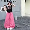 Girls' Korean Style Sleeveless T-shirt & Wide-Leg Pants Set - Casual Summer Street Dance Outfit