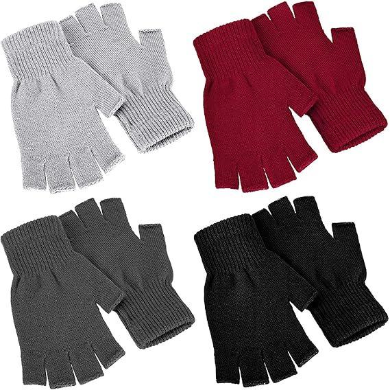Unisex Touchscreen-Compatible Fingerless Knit Gloves for Autumn/Winter