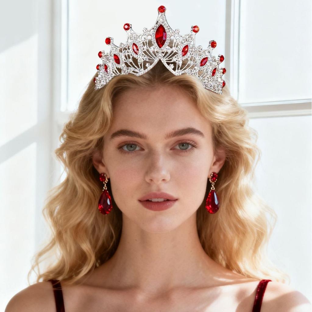 Europäische und Amerikanische Brautkrone Kopfschmuck Augenform Barock Luxus Passend zum Hochzeitskleid Krone Brautkrone