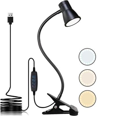 Lampe de bureau à LED, lampe de lecture à pince, luminosité réglable, lampe de lecture pour chambre, lampe d'étude, lampe de lecture flexible, veilleuse de lecture