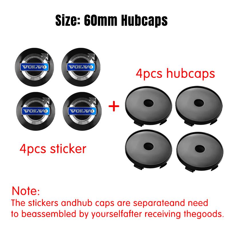 4pcs/Set 56/60mm Car Wheel Center Hub Caps For Volvo T5 T6 S40 S60 S90 XC40 XC60 XC90 V40 V50 V60 V90 AWD C30 C70 S80 V70 XC70
