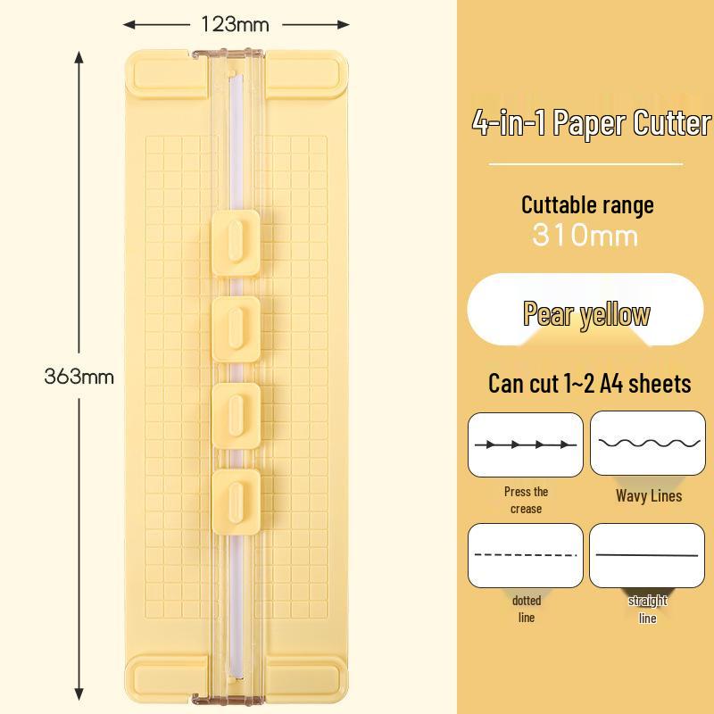 4-in-1 A4 Paper Trimmer: Portable, Multi-functional Cutter for Students & Offices