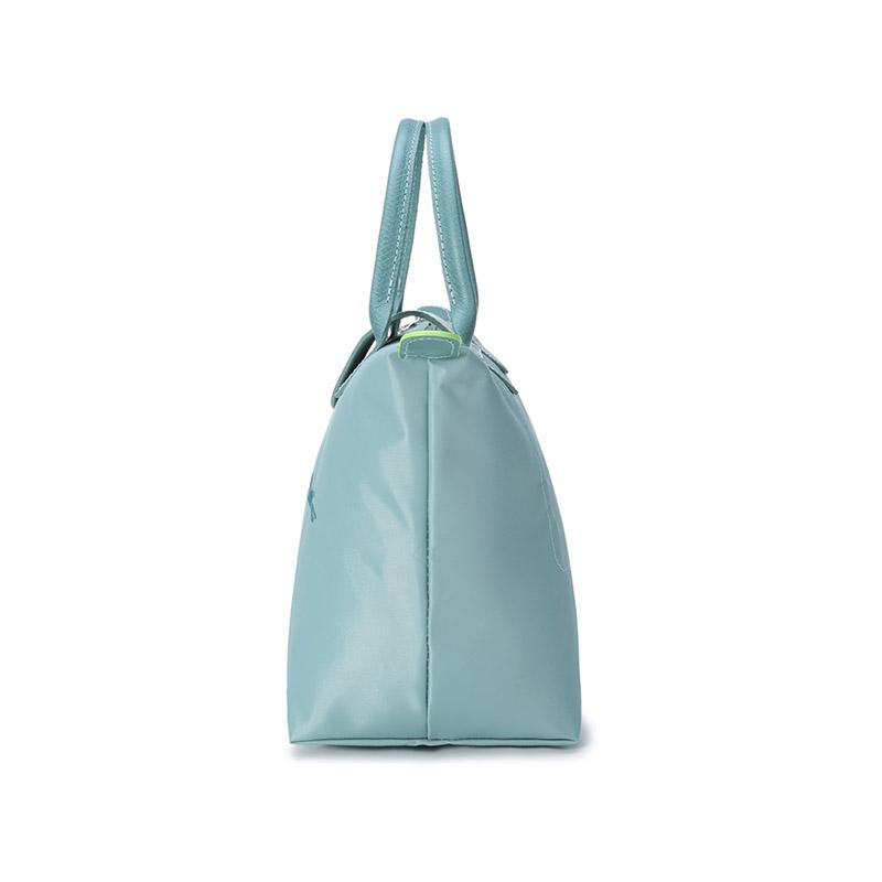 Longchamp Le Pliage Green Recycled Canvas With Leather Handbag Small Women's Lake Blue 1621919P65