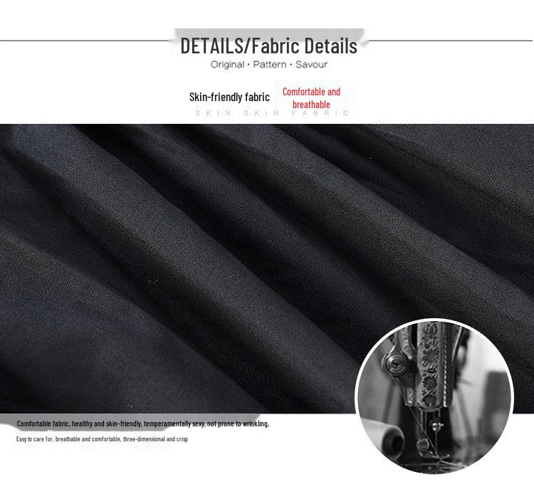 Elegantes Schwarz-Langes Kleid im Hepburn-Stil für den frühen Herbst mit Taillenbetonung