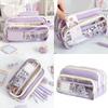 High Capacity Pencil Bag Marker Organizers Travel Cosmetic Bag for Women Student