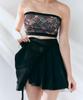 Foriz [Eclat Skirt_Black] Reversible Wrap Flare Mini Skirt