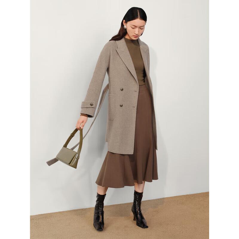 

JUZUI ANNACAU Women s Wool Blend Double-Faced Mid-Long Winter Coat M