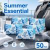 50Pcs Cooling Wipes Portable Mint Body Refreshing Wet Wipes Sweat Cleaning Wipes for Summer Outdoor Sports Travel Men Women