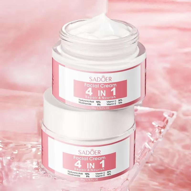 Originale 4 in 1 antirughe anti-invecchiamento crema viso alla vitamina C idratante schiarente acido ialuronico restringe i pori cura della pelle del viso