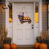 Seasonal Festive Photo Props Cute White Ghost Halloween Door Hanger, Pumpkin Witch Hat Welcome Happy Fall Farmhouse Decor Sign, Easy Hang for