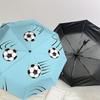 Soccer Ball Pattern Automatic Opening/Closing Umbrella with Convenient Three Fold Design,8 Bone Iron Frame Outdoor Umbrella Perfect Gift