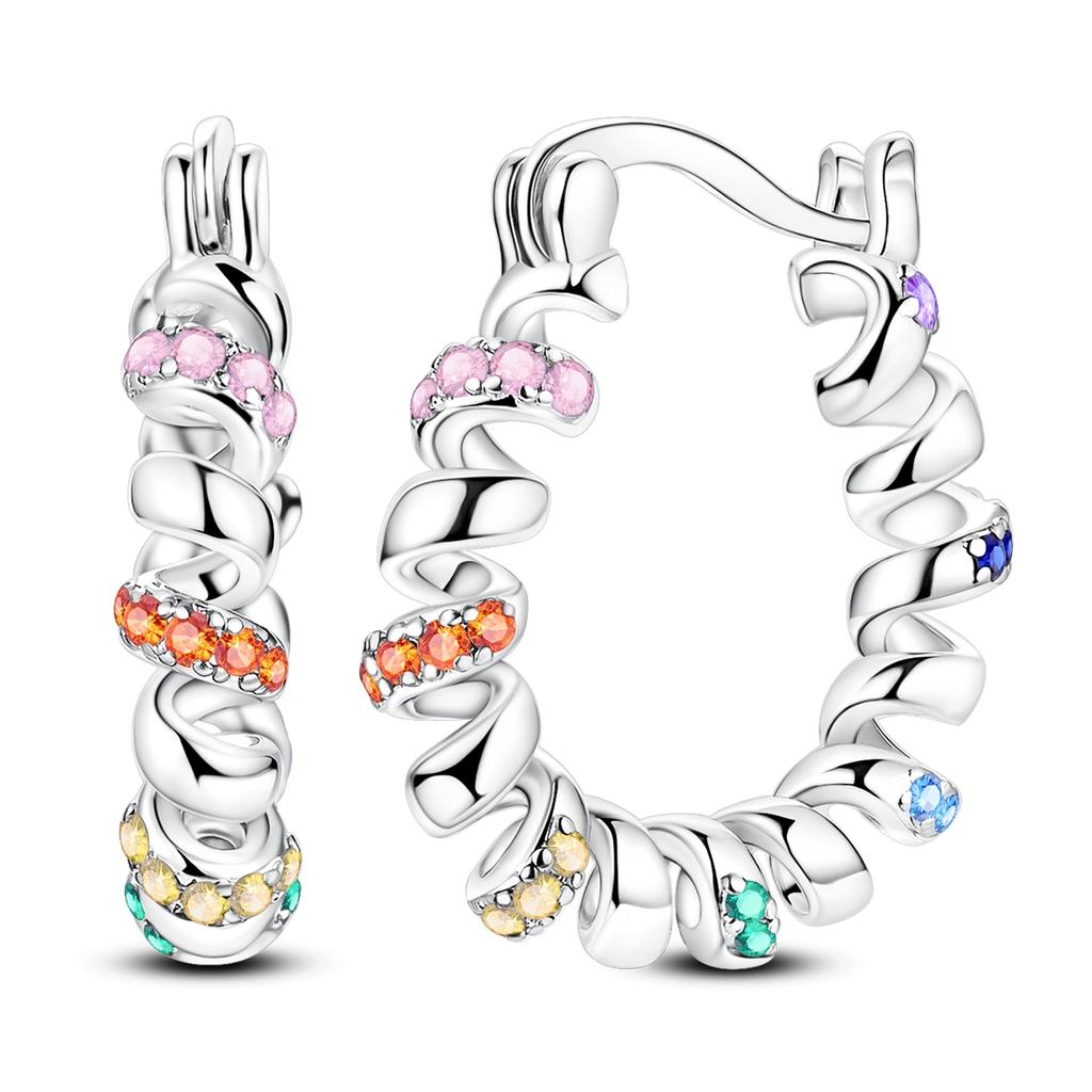 Vendita Calda Orecchino a Cerchio in Argento 925 per Donna Geometria Cuore Piuma Gatto Pendientes Gioielli alla Moda