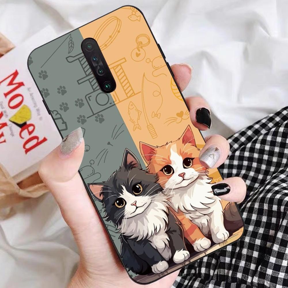 Cartoon Cute Cats Background Phone Case For Redmi 5 6 7 8 9 10 Plus Pro 6 7 8 9 A GO K20 K30 K40 Pro Plus F3 Fundas