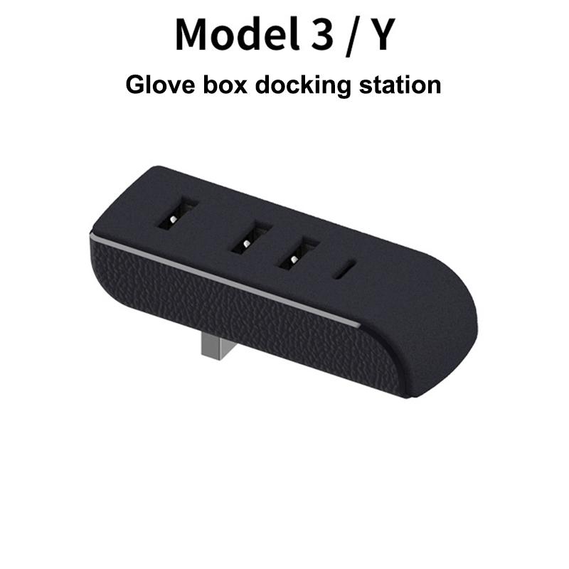 Dokovací stanice do přihrádky pro Tesla Model 3 Y 3+ Y Juniper USB Hub Porty USB Rozšiřovač Nabíječka Rozbočovač Dokovací stanice
