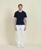 PANICALE Navy Cotton Patchwork Logo T-Shirt