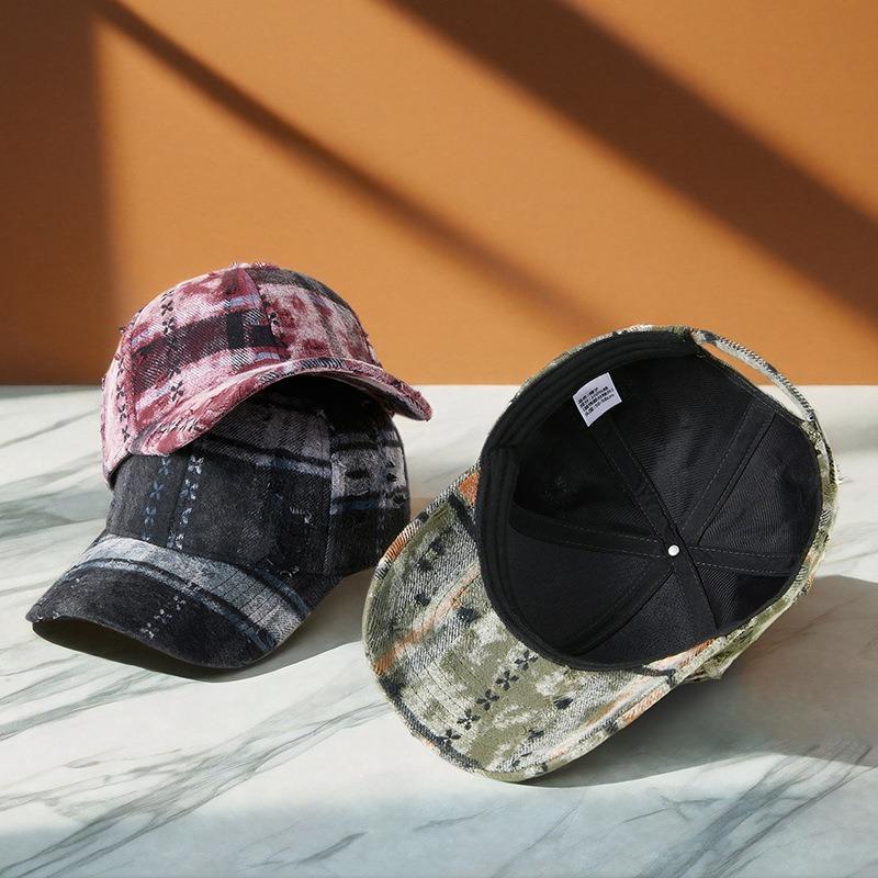Spring and Autumn New Plaid Suede Baseball Cap Middle Old Ladies Retro Cap Winter Premium Sense