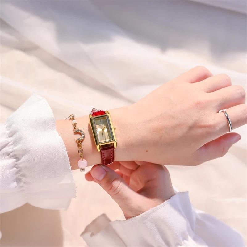 Rectangle Watch Women's Simple Light Luxury High Value Student Temperament Belt Watch Waterproof Small Dial