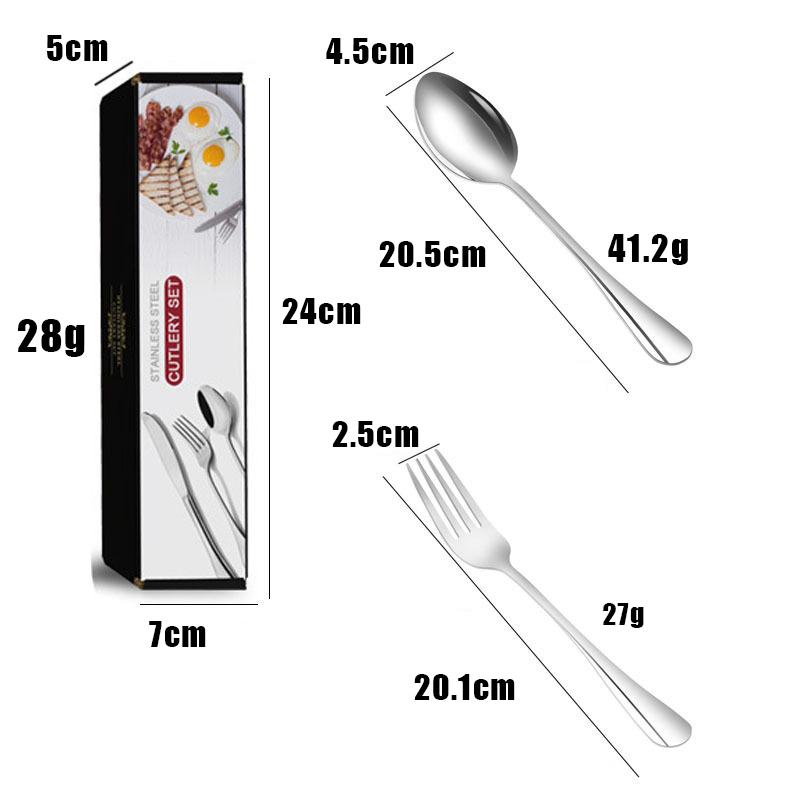 Juego de Cubiertos Elegante Europeo de Acero Inoxidable, Juego de Cucharas y Tenedores