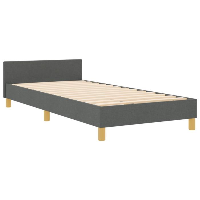 Lit vidaXL gris foncé 90x190 cm en tissu 3344768