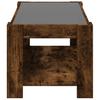 LED Coffee Table Smoked Oak 93 x 53 x 45 cm Wood Based Material