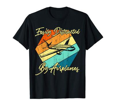 Easily Distracted by Planes Navigator Pilot T-Shirt
