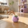 Interactive Cat Toys for Indoor Cats Furry Ball Toy with Feather, Pom Balls, Realistic Prey Motion Soft Plush Kitten Chasing Exercise Entertainment