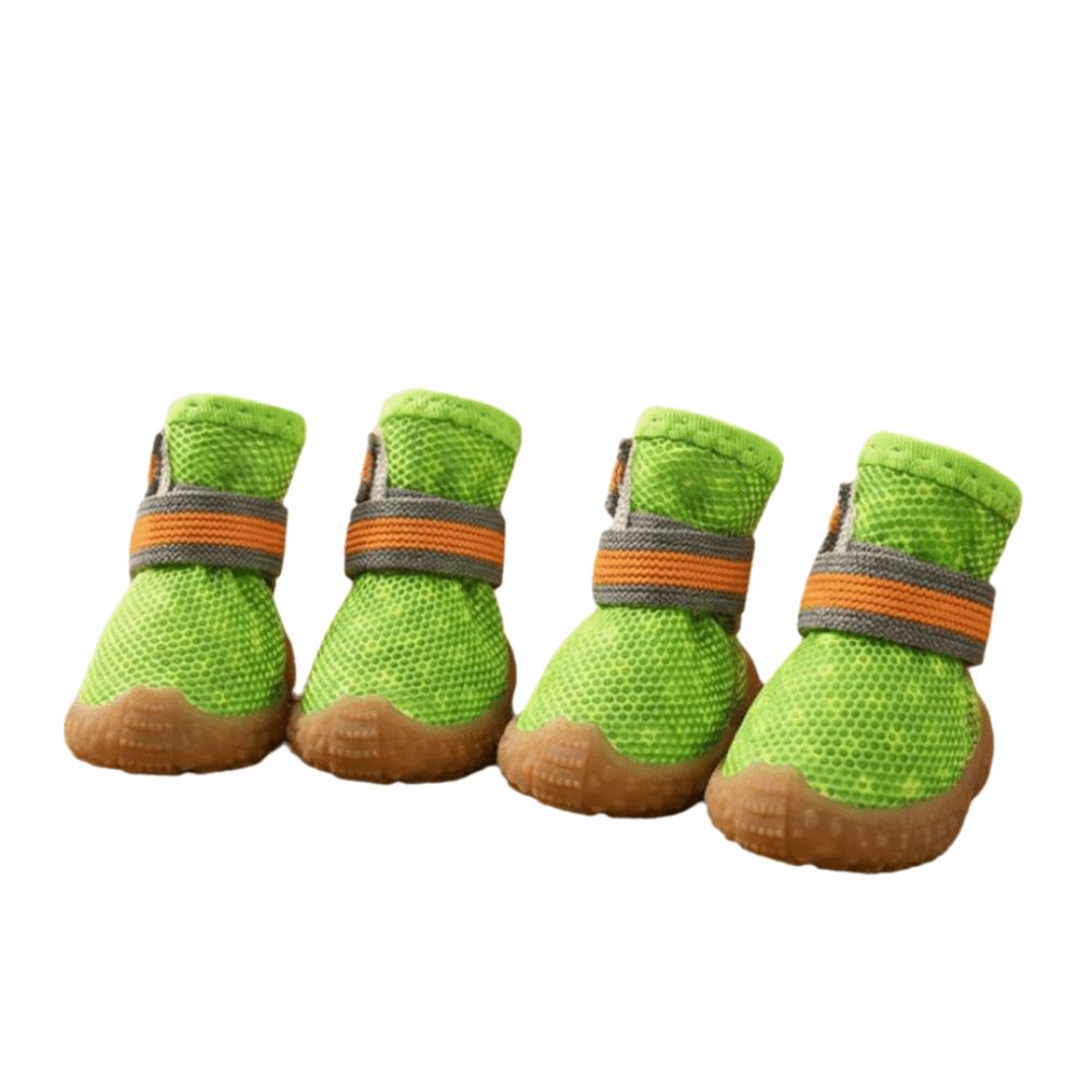 4 pcs/set Non-slip Dog Mesh Shoes Breathable Mesh Dog Sneakers Pet Net Boots  Outdoor Walking