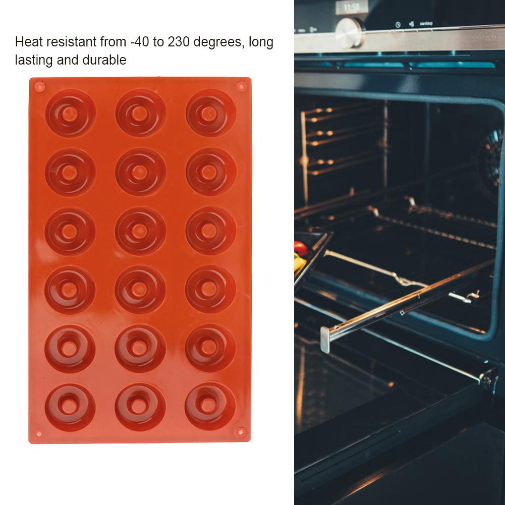 18-Cavity Doughnut Mould Non Stick Donut Baking Mold Silicone Molds for Chocolate Handmade Soap
