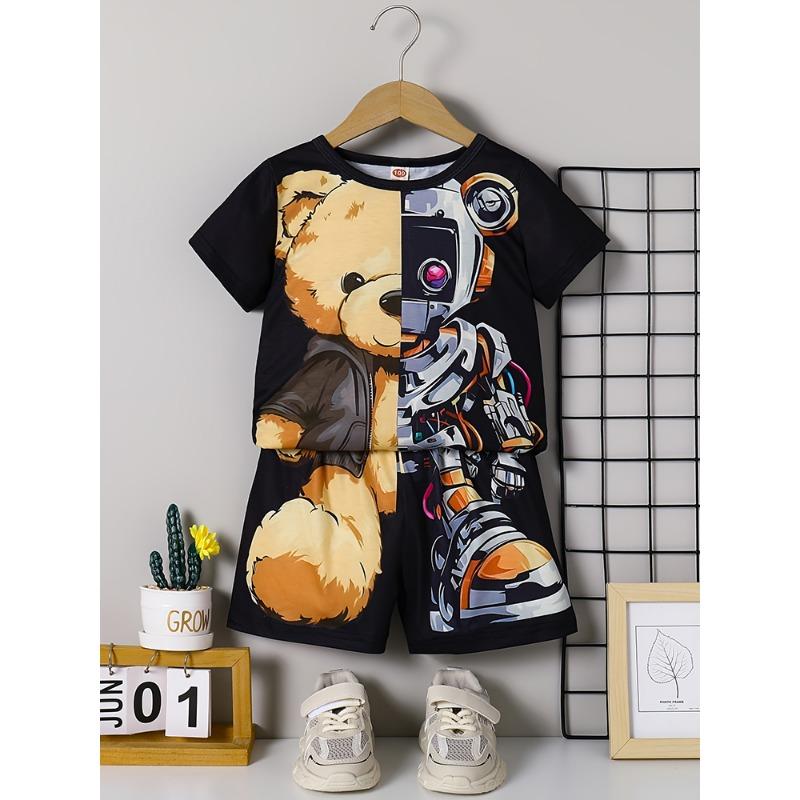 Men's T-shirt And Shorts Set Summer Outdoor Street Men's Fashionable Short-sleeved Top Everyday Casual Men's Beach Shorts