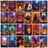 Halloween card new horror skull pumpkin wall decoration card color aesthetics decorative wall painting