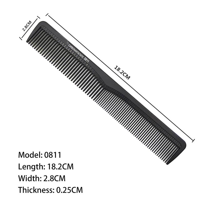 Black Professional Hair Cutting Comb Anti-Static Flat Head Cutter Comb Finetooth Haircut Brush Salon Tools Barber Hair Accessor