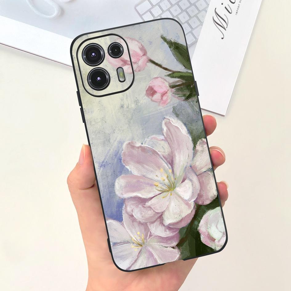For Moto Edge 20 Lite Case  XT2139-1 Funda Fashion Painted Black Soft Silicone Protector Cover For Motorola Edge 20 Fusion Coque