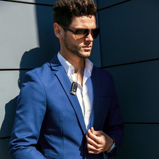 K55 Bluetooth-kompatibler Kopfhörer Anrufvibrationserinnerung Kragenclip Teleskopkabel Mini In-Ear Sport