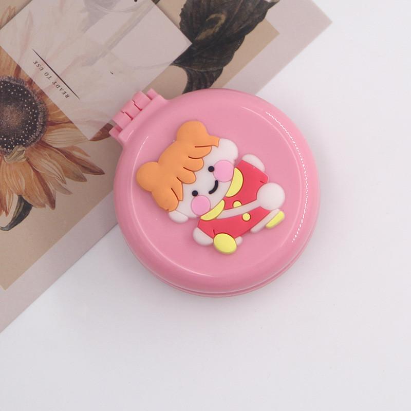 Cute Cartoon Folding Comb with Cosmetic Mirror for Girls Air Cushion Massage Portable Comb  Kids Dress Up Makeups Toy Gifts