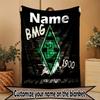 Custom Name Personalized Borussia Monchengladbach Print Blanket, Home Decor, Bedroom, Sofa, Camping, Couch, Gifts for Birthday Christmas
