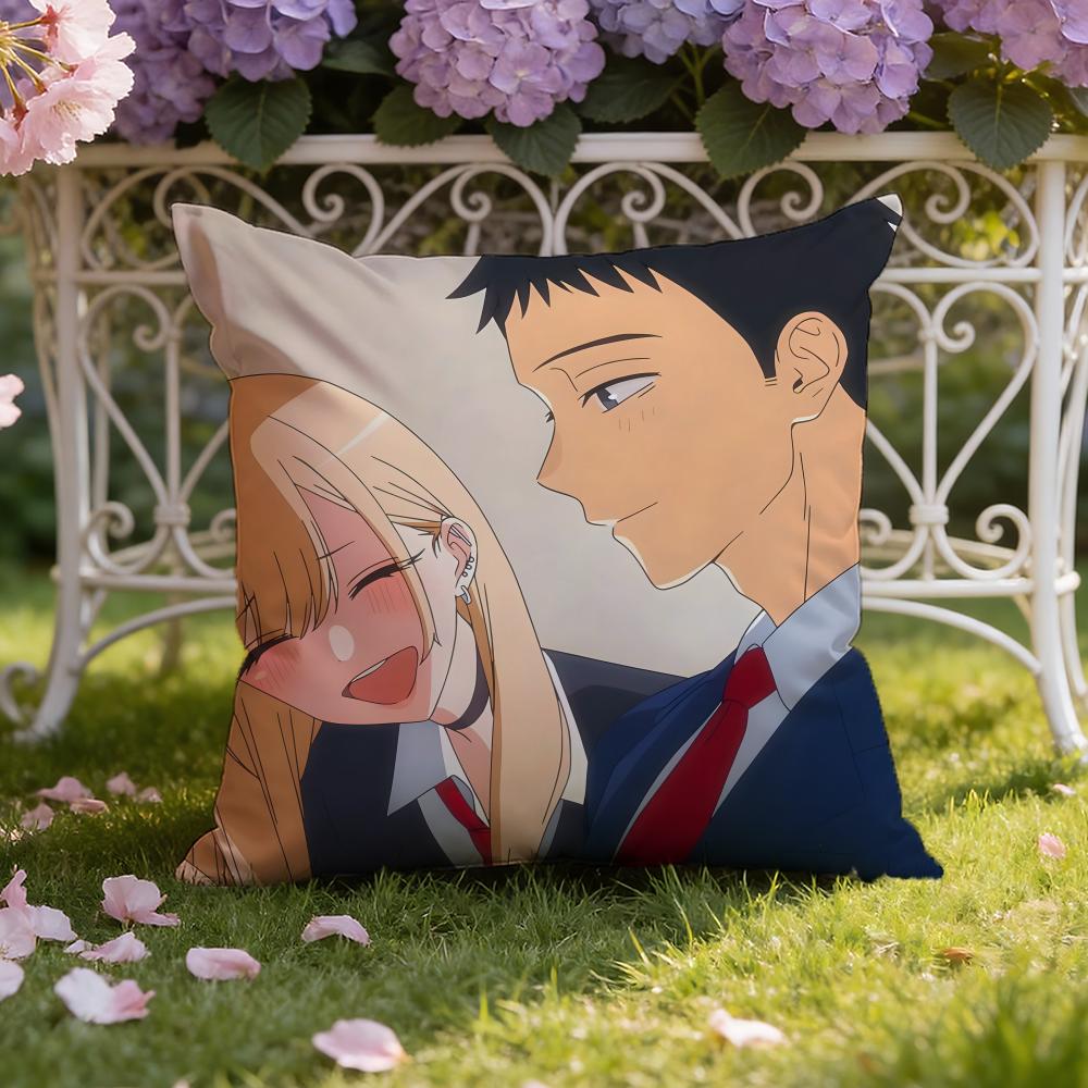 Anime D-Dress-Up D-Darling Cushion Cover Home & Car Dual-Scene Pillow Cover: Reversible for Premium Comfort