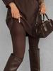 Dames Kofiebruine Ondoorzichtige Hoge Stretch Panty's Effen Kleur Met Voeten Voor Herfst Winter