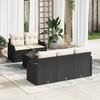 Garden Sofa Set Black Poly Rattan