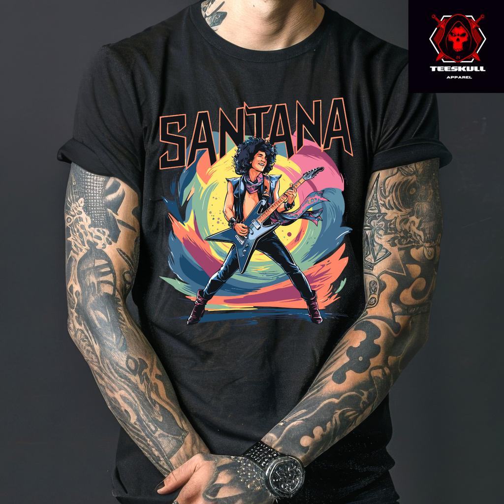 26 SANTANA T-shirt Rock Classico Cotone Pesante Unisex Taglie S-3XL T-shirt Unisex