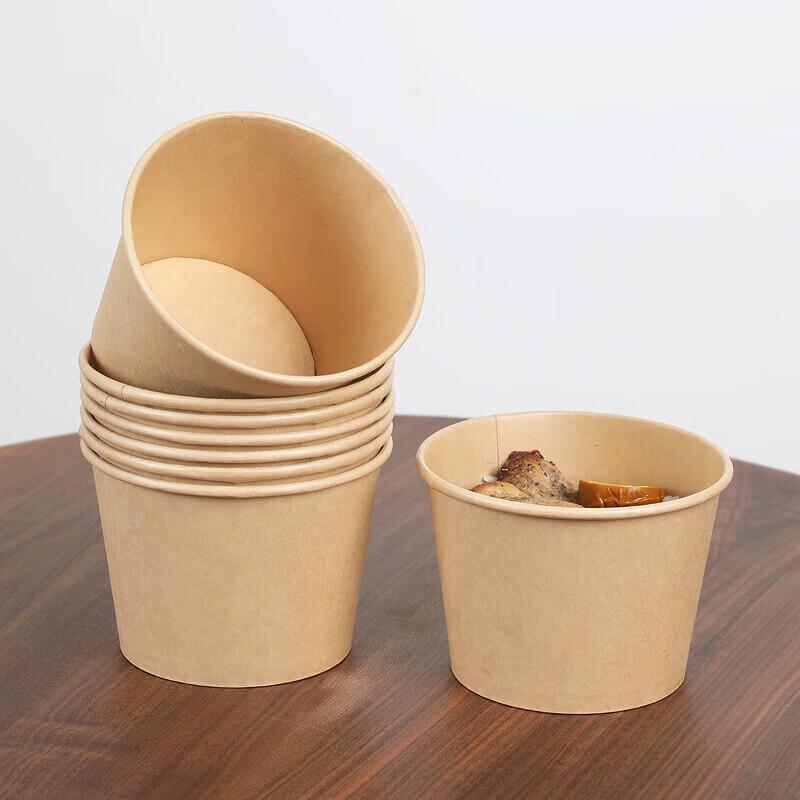 Bamboo Fiber Disposable Paper Takeout Bowls 750ml