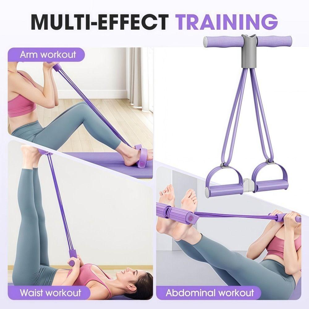 Multi-Function Resistance Bands with Handles Tummy Trainer New Tension Rope  Home Gym