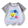 Kids' Baby Shark Summer Set 2024: Pure Cotton Cartoon T-Shirt & Shorts, Two-Piece Set