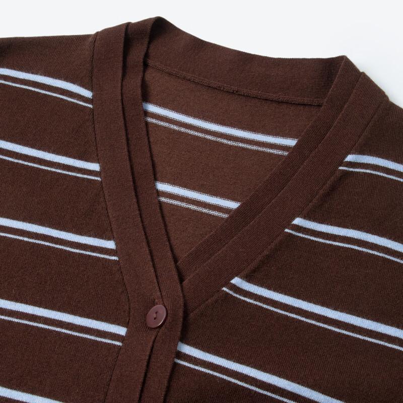 SEIFINI Women's V-Neck Striped Cardigan