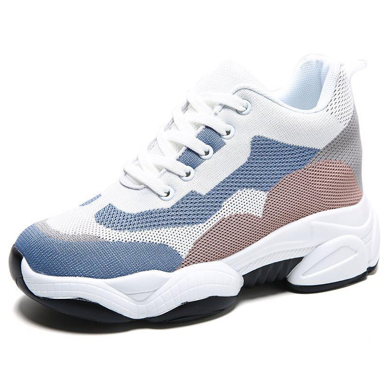 

Женская дышащая сетчатая новая спортивная повседневная обувь на платформе 40 розовый/белый