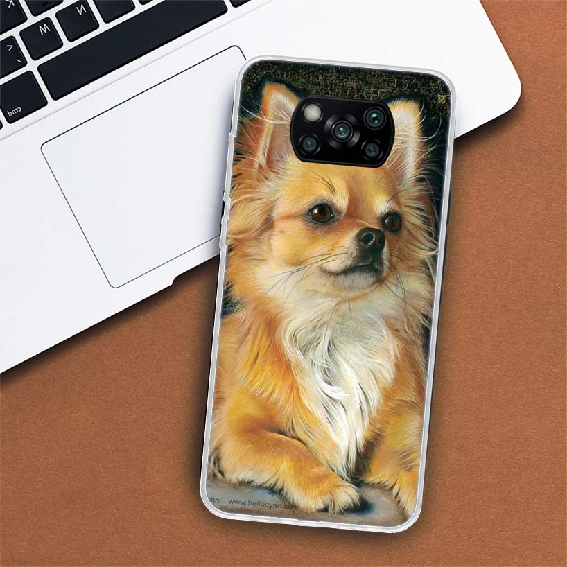 Pouzdro na telefon pro štěně čivavy, psíky v šálku, pro Xiaomi Mi 11 Lite 11i 12X 12 9 8 11T 10T 9T Pro 10 5X 6X Ultra 5G Kryt Coque Capa