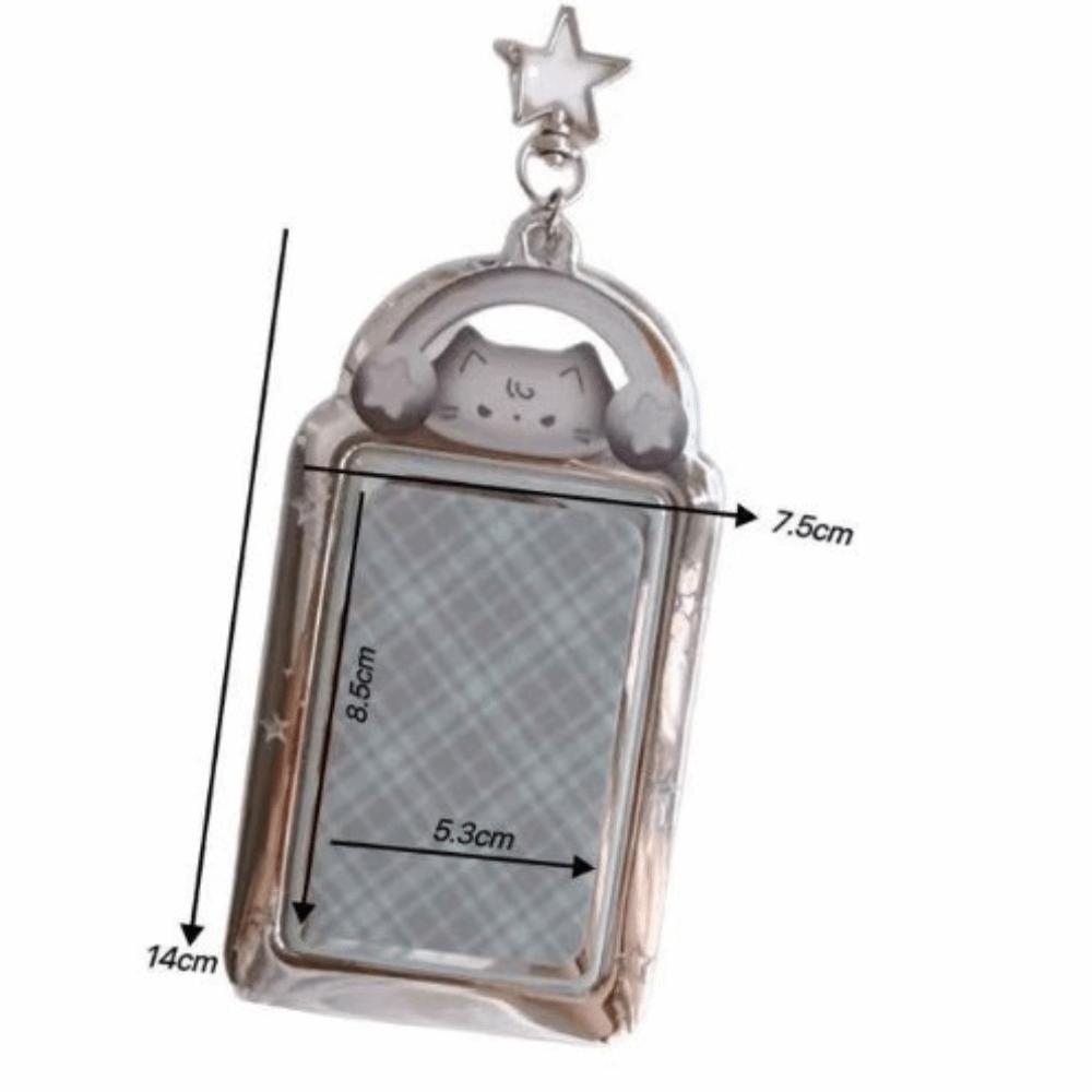 Cute 3inch Cat Card Holder PVC Stars Idol Peripheral Card Holder Chain Decoration Bass Pendant Student