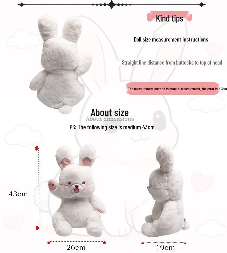 Hug Baby Genuine Plush Waving Rabbit Toy - Creative Jointed Healing Doll Gift