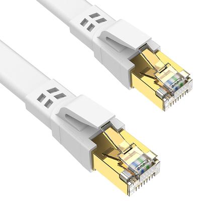 Ankuly CAT8 LAN Cable Category 8 Ultra Flat Cable Lan Cable Soft FTP Shield Ethernet Cable Server Corporate Commercial Outdoor CAT8 Compliant