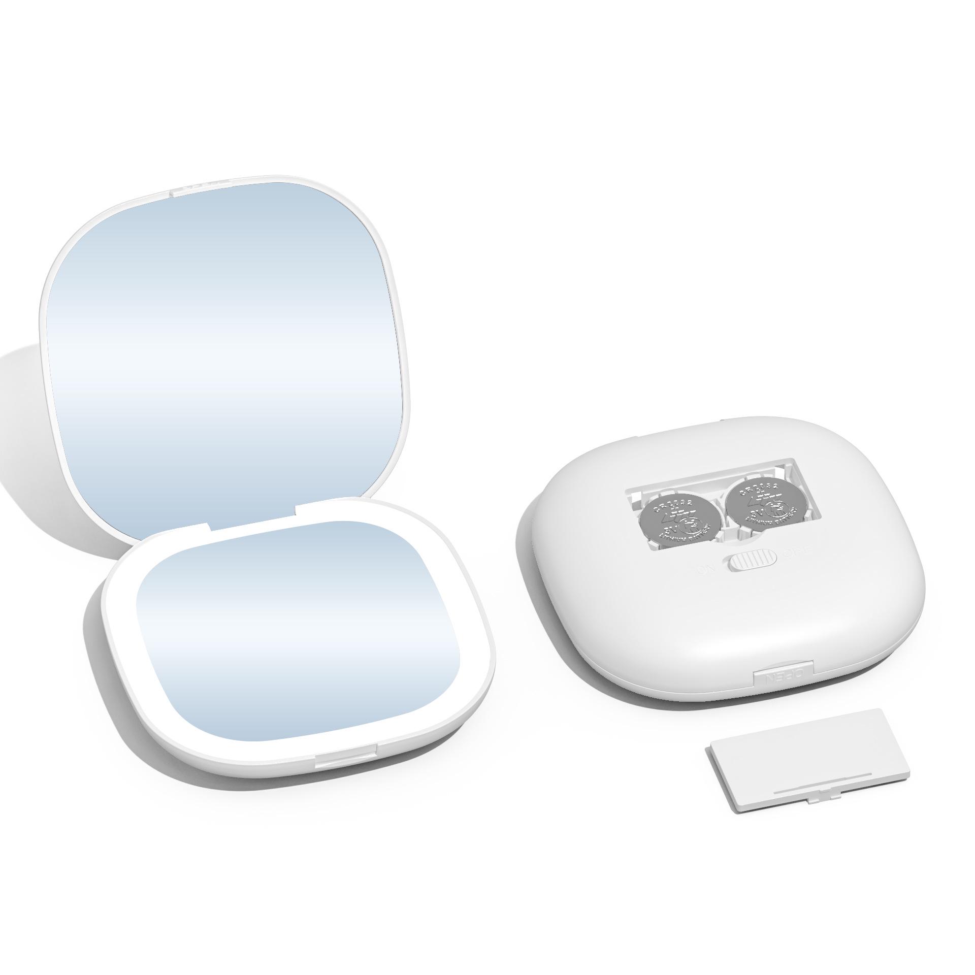 LED Makeup Mirror with Light, 5x Magnification, Foldable, Portable, Double-Sided, Customizable, Perfect Gift.
